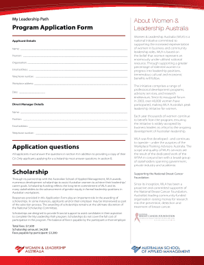 My Leadership Path Program Application Form