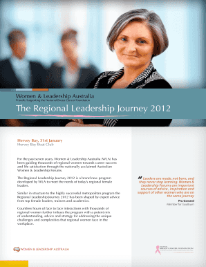 The Regional Leadership Journey 2012 Registration Form