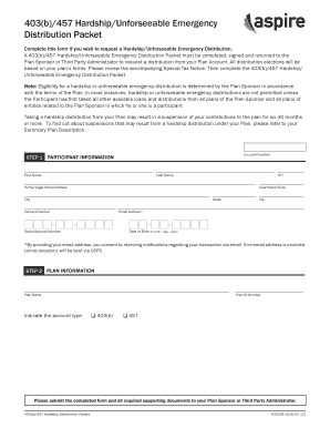 403(b)/457 Hardship Distribution Form