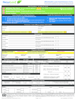 Wholesale Loan Submission Form