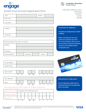 Instant Issue Account Application Form