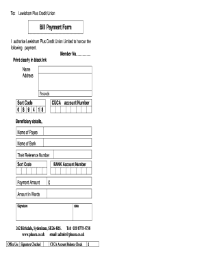 Bill Payment Form