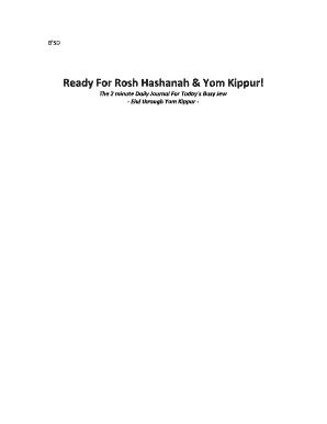 Rosh Hashanah & Yom Kippur Daily Journal
