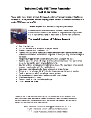Tabtime Super 8 Pill Timer Order Form