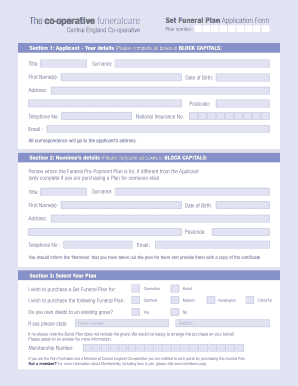 free funeral planning forms fill out online download printable