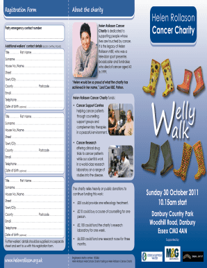 Helen Rollason Cancer Charity Registration Form