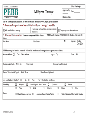 Oregon Midyear Change Form