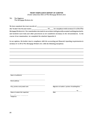 Auditor's Trust Compliance Report - Real Estate - mbrealestate