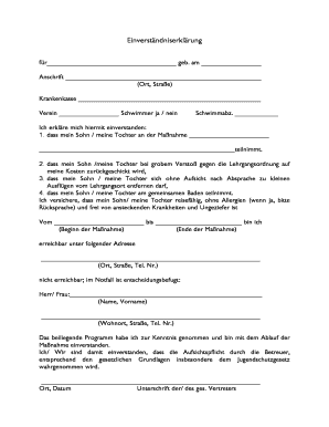 Einverständniserklärung