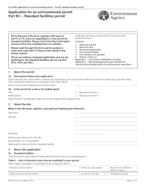 Environmental Permit Application Part B1
