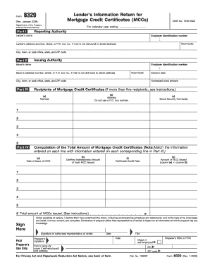 IRS Form 8329 Lender’s Information Return