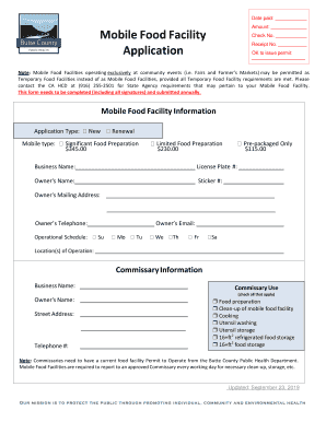 California Mobile Food Facility Application