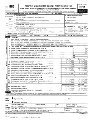 Form 990 Tax Exempt Organization Return
