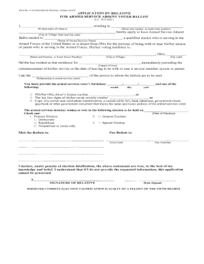Armed Service Absent Voter Ballot Application