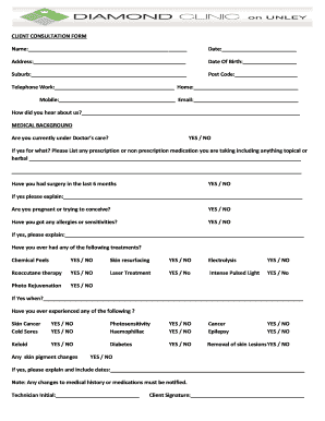 Client Consultation Form