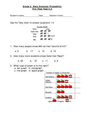 Grade 3 Data Analysis Probability Test