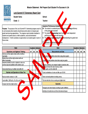 Lee's Summit R-7 Elementary Report Card