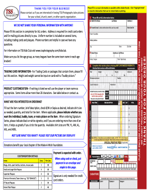 TSS Photography Order Form