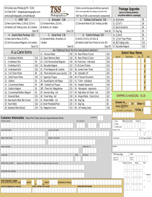 TSS Photography Order Form