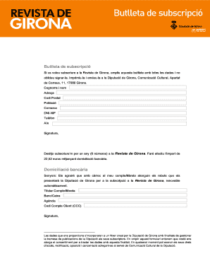 Girona Magazine Subscription Form