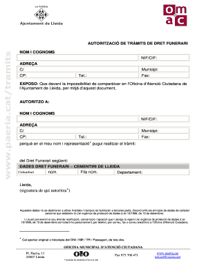 Funeral Rights Authorization Form