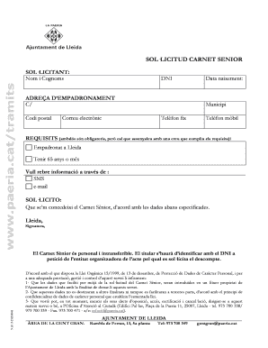 Senior Card Application Form
