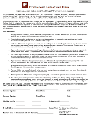 Electronic Account Statement Enrollment Agreement
