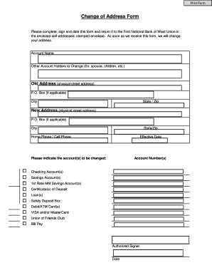 Change of Address Form