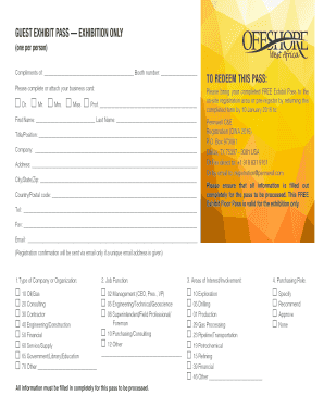 Exhibition Pass Registration Form