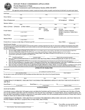 Florida Notary Public Commission Application