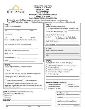 Transcript Request Form