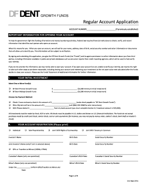 DF Dent Growth Funds Account Application