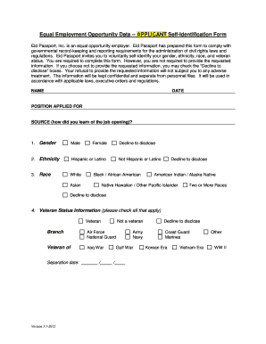 EEO Applicant Self-Identification Form