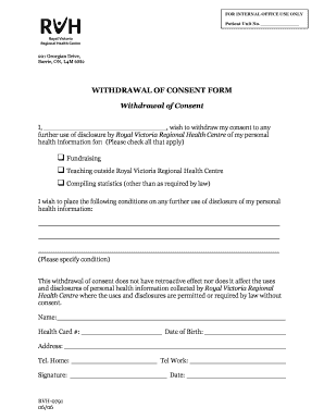 Withdrawal of Consent Form