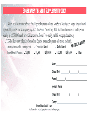 Senior Final Expense Insurance Application