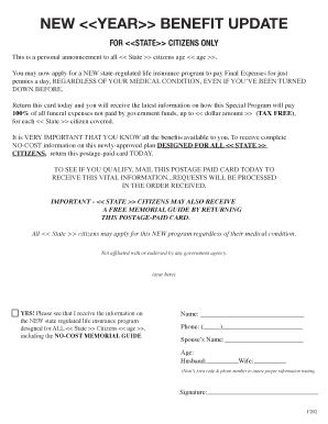 State Life Insurance Benefit Update
