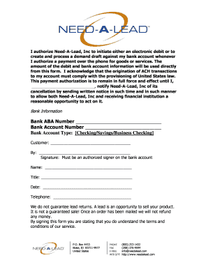 ACH Payment Authorization Form