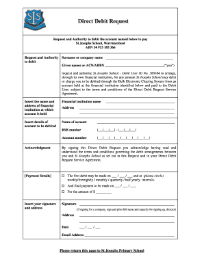 Direct Debit Request Form