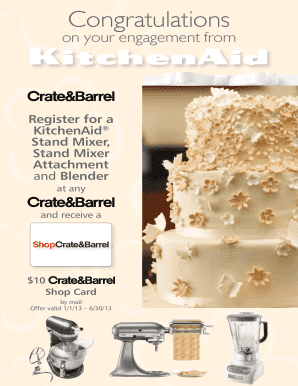 KitchenAid Engagement Promotion Mail-In Certificate