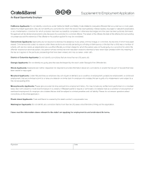 Employment Application Supplement