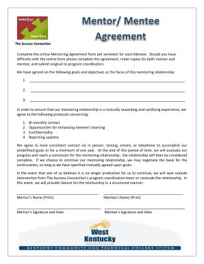 Mentoring Agreement Form