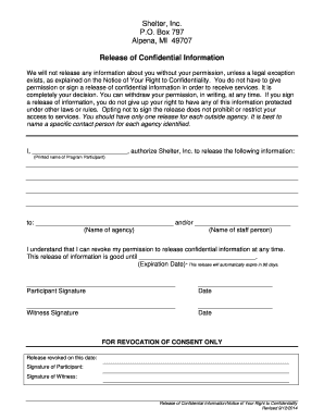 Release of Confidential Information