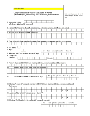 Weaver Data Bank Registration Form