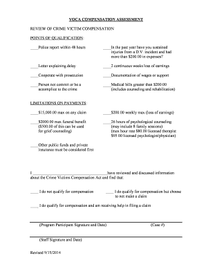 Crime Victim Compensation Application