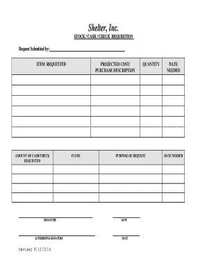 cash requisition form template
