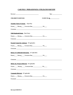Children's Services Case File Review Form