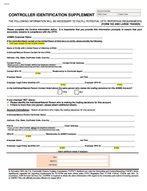 Controller Identification Supplement Form