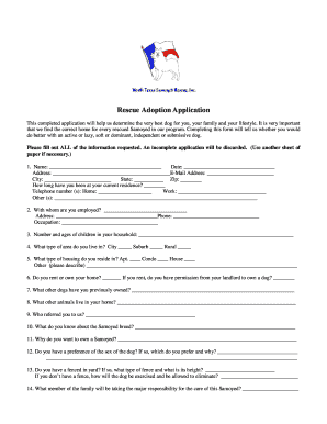 Rescue Adoption Application