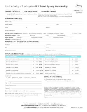 ASTA US Travel Agency Membership Application