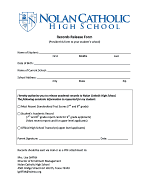 Student Records Release Form